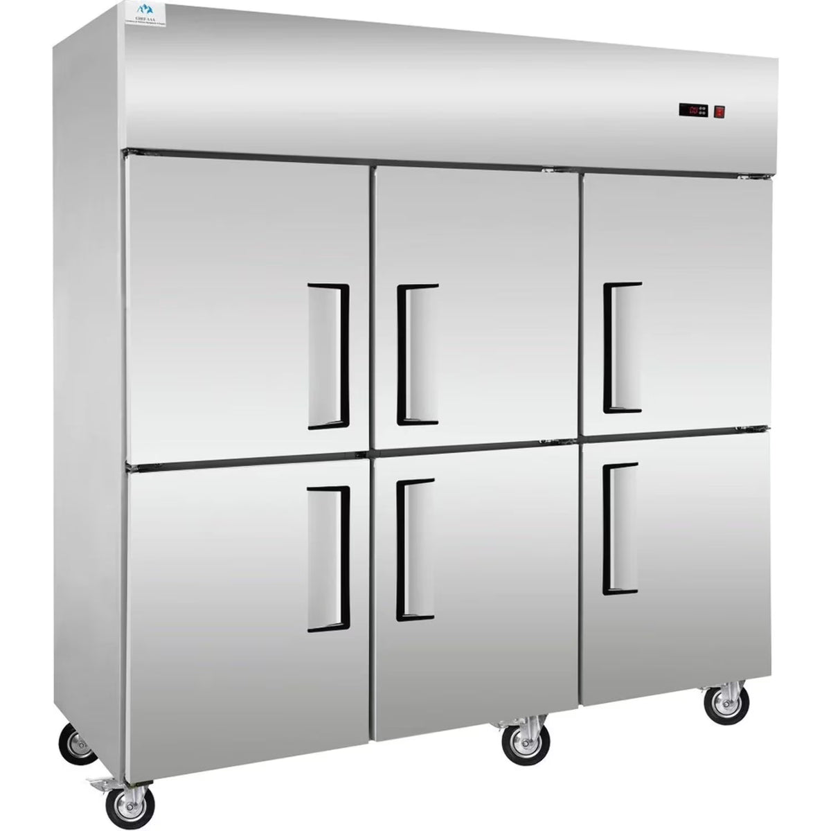 72 Dual Zone Reach-In Refrigerator and Freezer with 6 Solid Half Doors L50417