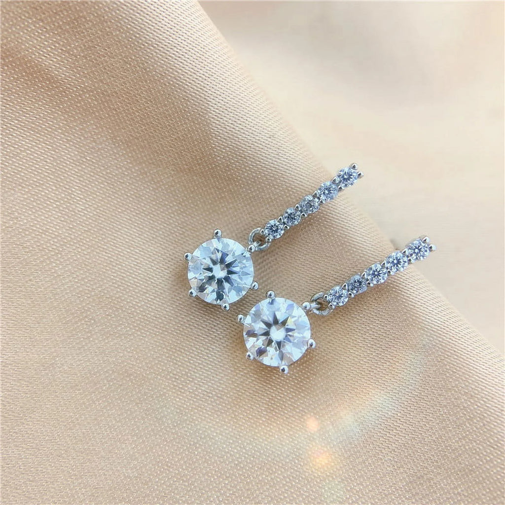 2 Carat D Color VVS1 Moissanite Dangle Earrings S925 Sterling Silver Drop Earrings W570565