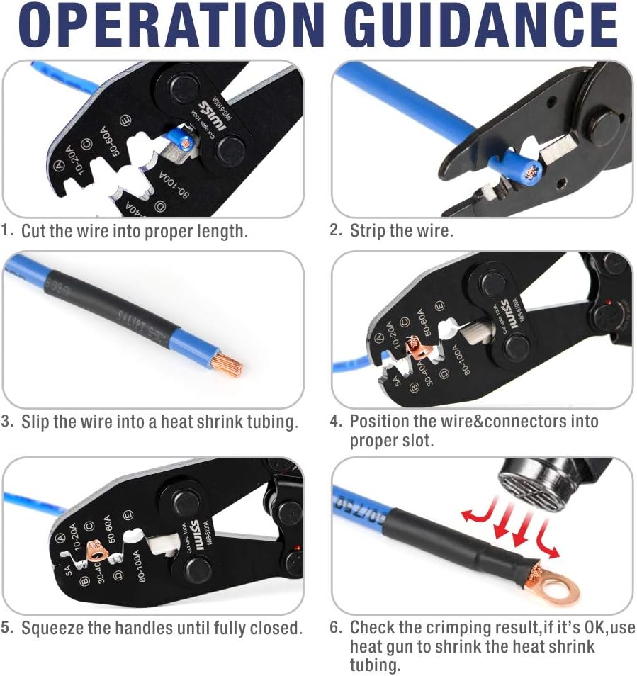 Battery Cable Lug Crimping Tool for Open Barrel Lug, AWG 16-4 U717729