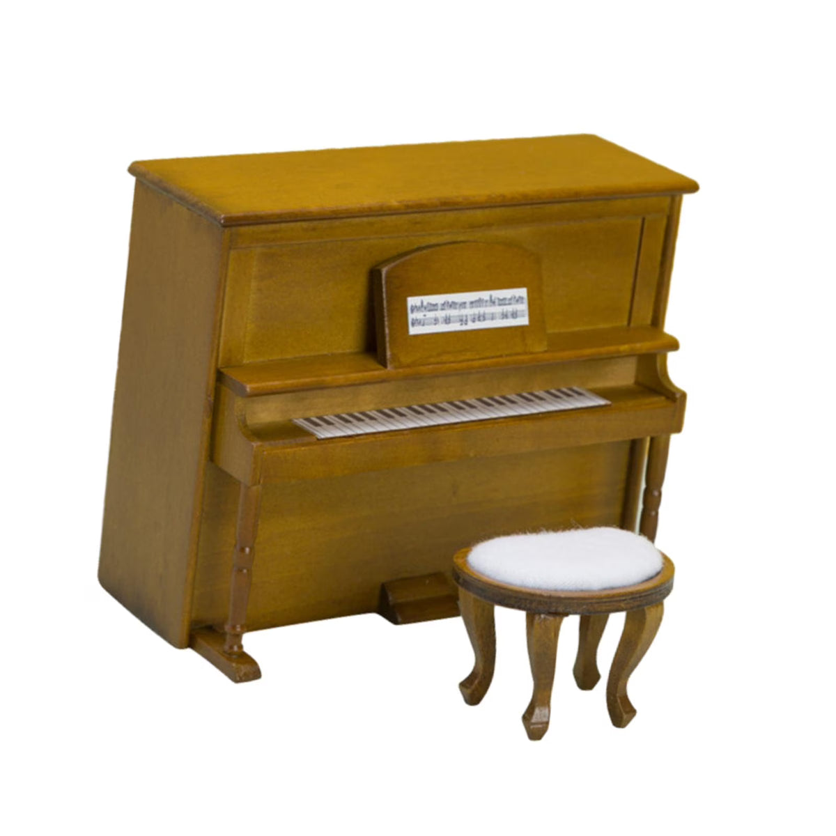 Walnut Miniature Upright Piano with Stool S342