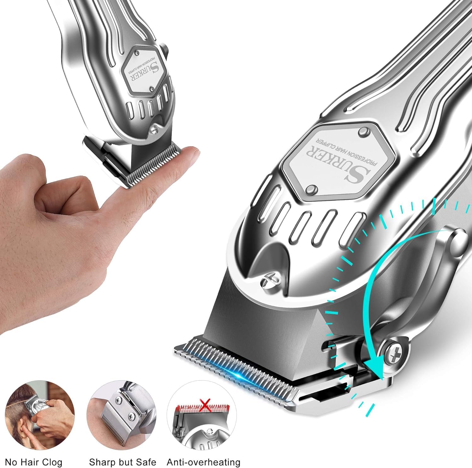 Mens Hair Clippers Cord Cordless Hair Trimmer Professional Haircut Kit T18160