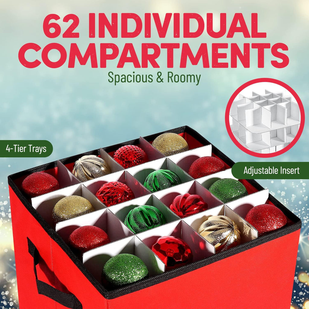 4-Layer Polyester Ornament Storage Box F894579
