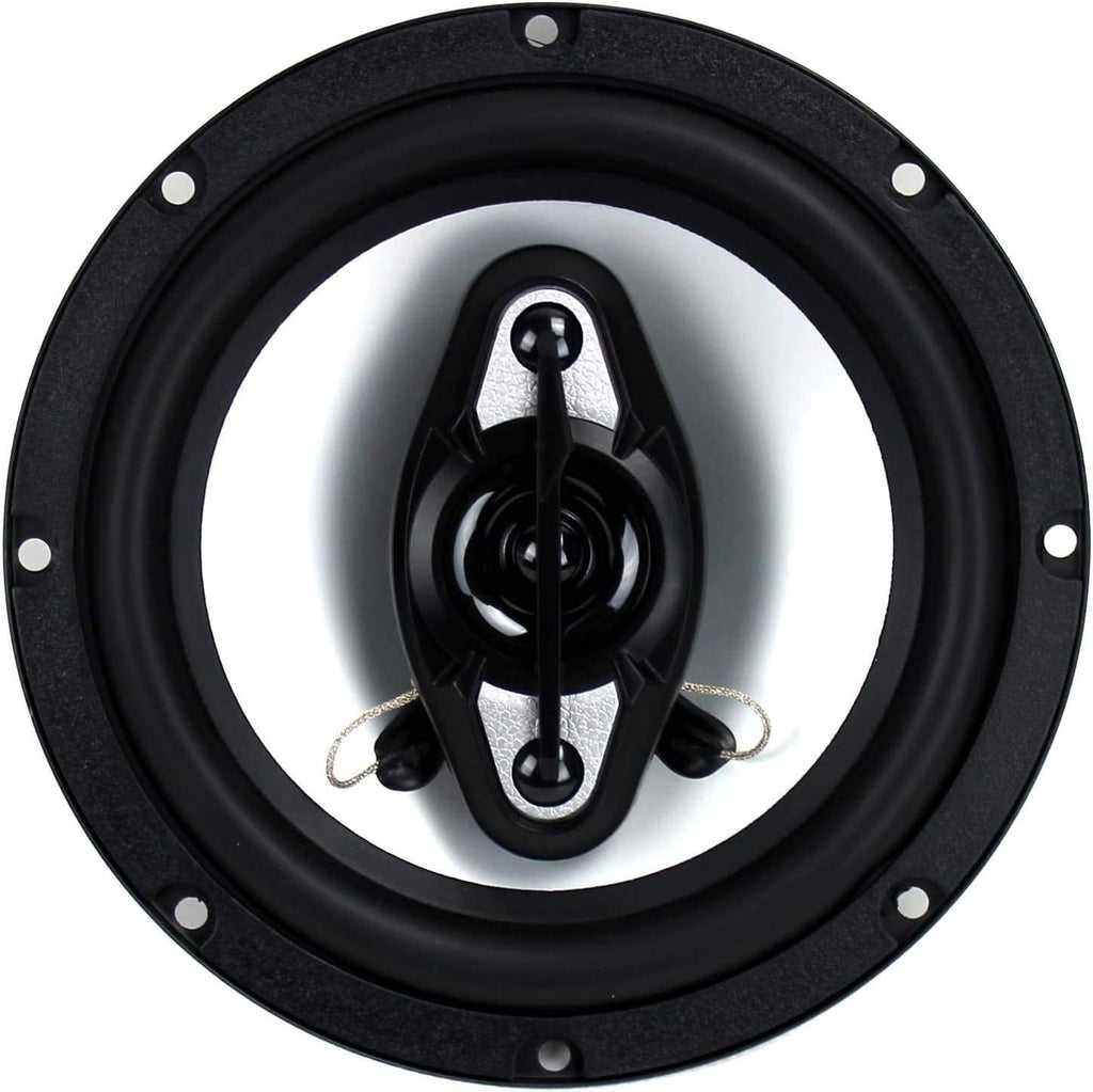 6.5" 4-Way Car Audio Coaxial Speakers, Black (6 Speakers) Q390