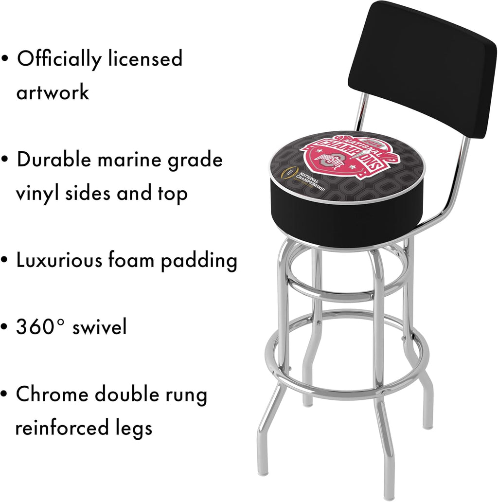 Black Swivel Bar Stool with Foam Padded Seat and Back Z83949