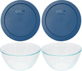 6-Cup Glass Mixing Bowls with Blue Spruce Lids K998006