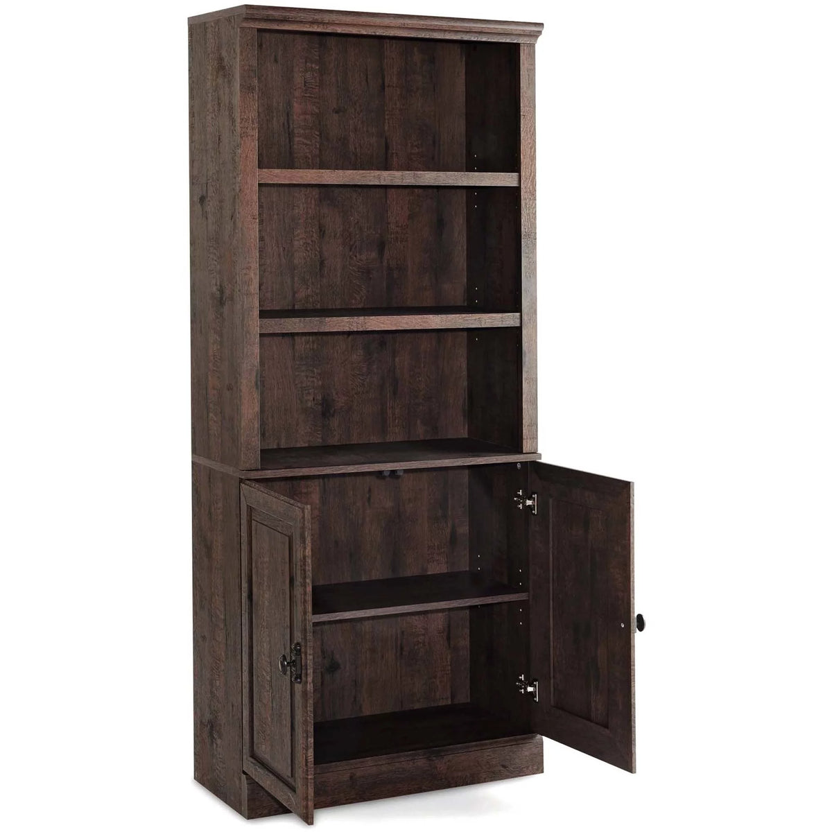 Heritage Walnut Finish 5 Shelf Bookcase with Doors U450484