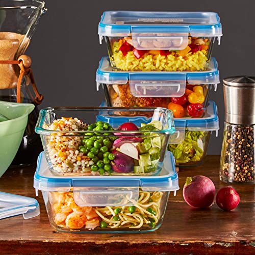 24-Pc Glass Food Storage Container Set with Plastic Lids, BPA-Free J9926
