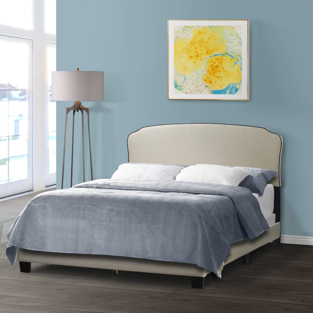 Beige Fabric Queen Bed H41412
