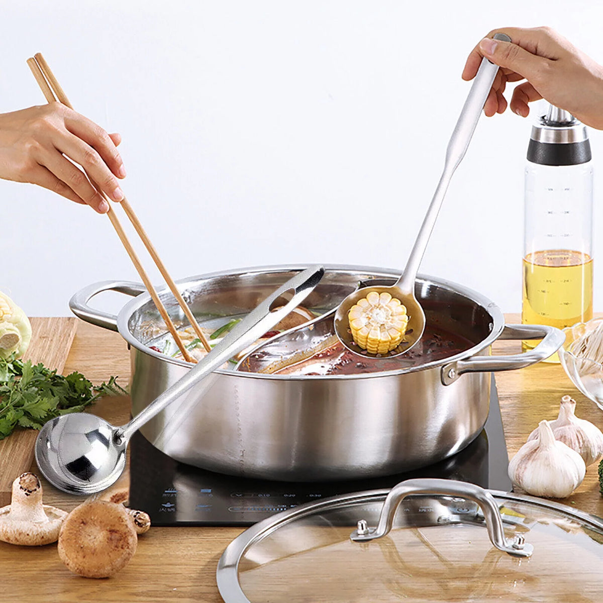 Stainless Steel Shabu Hot Pot Compatible Pot N84711