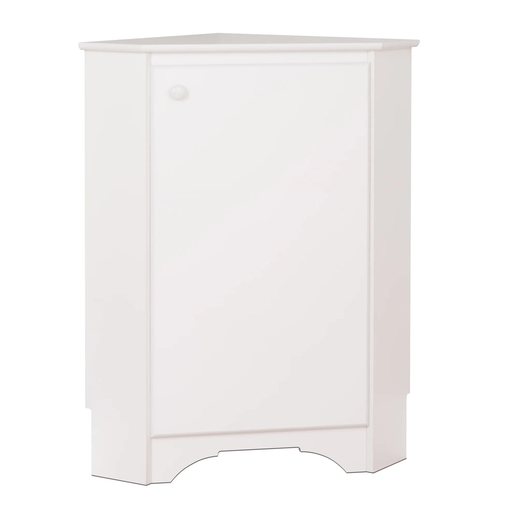 White Corner Storage Cabinet with Doors 29.25" W x 36" H F4475