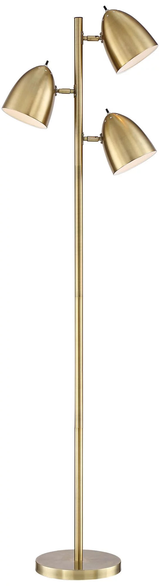Aged Brass 3 Light Adjustable Dome Shade Floor Lamp S193