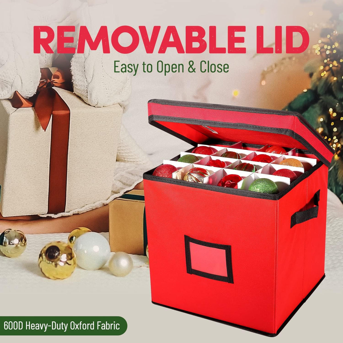 4-Layer Polyester Ornament Storage Box F894579
