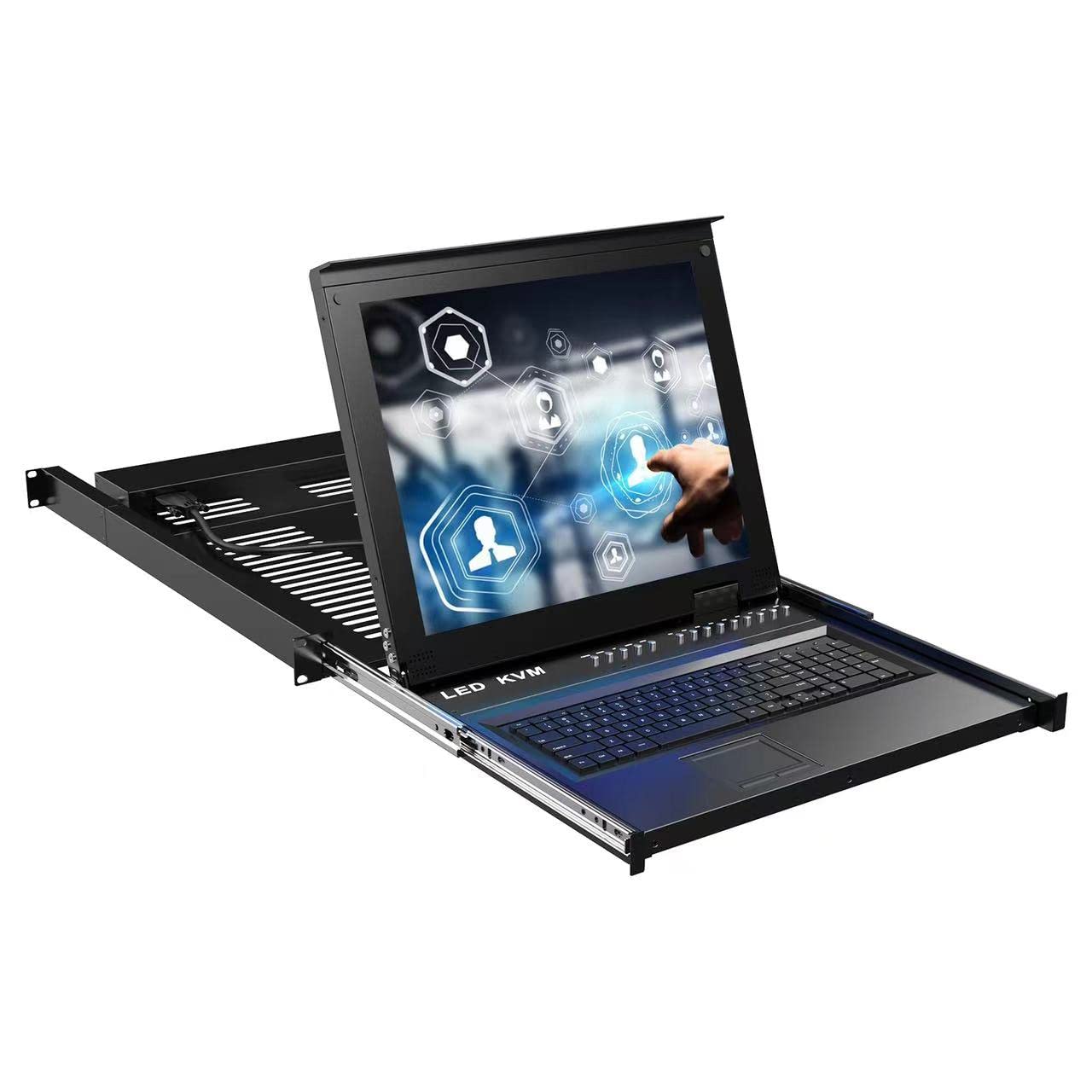 8 Port LCD KVM Console with Cables C1009
