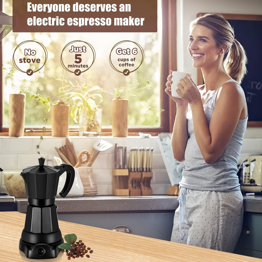 6 Cup Aluminum Electric Mocha Pot G983981