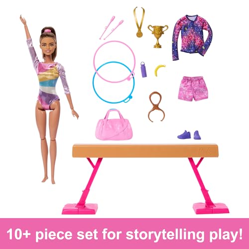 Blonde Gymnast Fashion Doll Playset with Balance Beam U589
