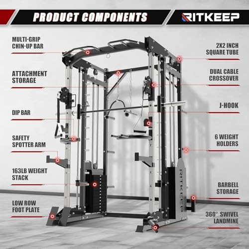 Smith Machine with 320lb Weight Stack C33124