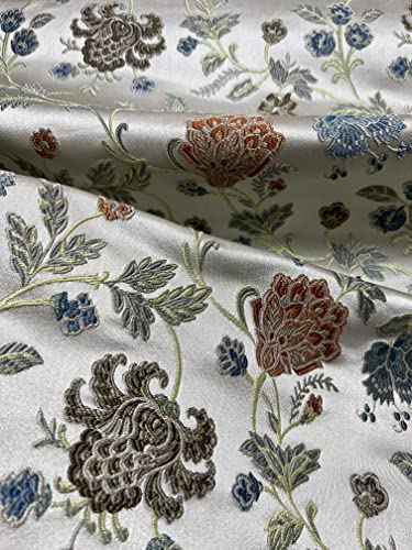 Red Woven Jacquard Floral Heavy Furnishing Fabric 54 inches D501