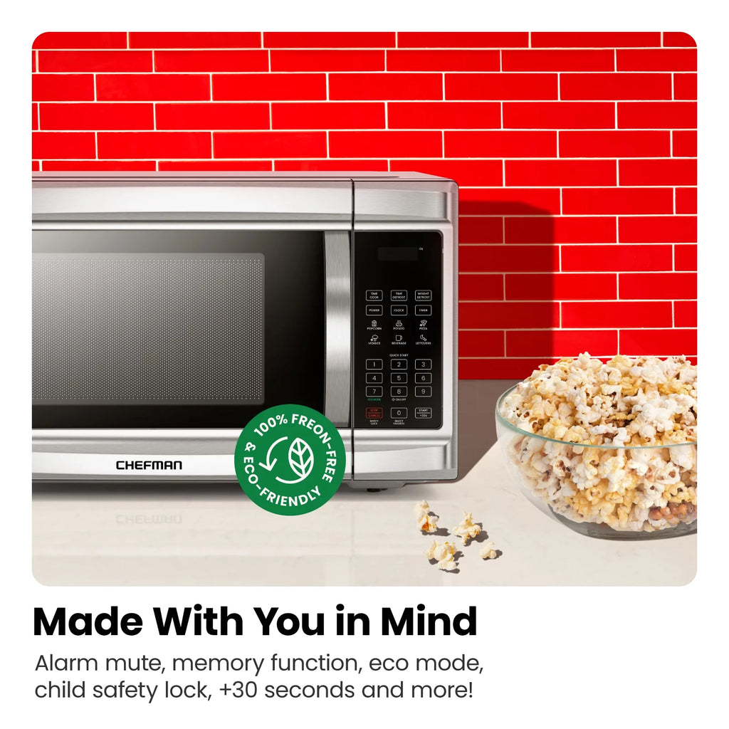 1.3 Cu Ft 1000 Watts Stainless Steel Countertop Microwave Oven U830
