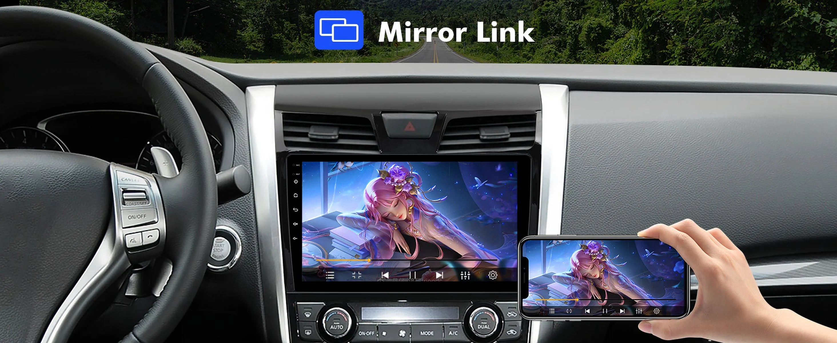 10.1 inches Android 12 Double Din Car Stereo IPS Touchscreen Car Radio with Carplay Android Auto Backup Camera GPS FM BT W619601