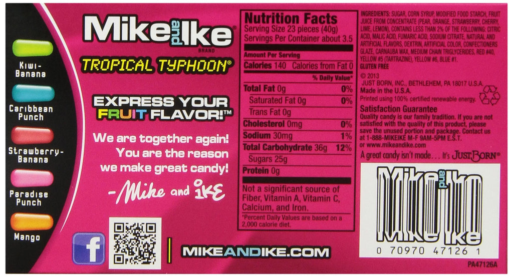Tropical Typhoon Chewy Candy, 5 Ounce (Pack Of 12) N760
