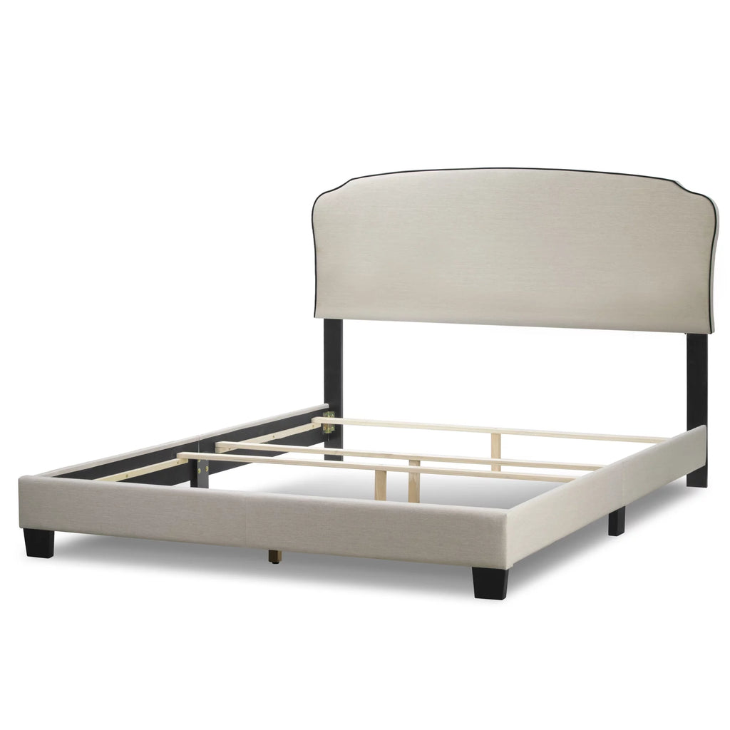 Beige Fabric Queen Bed H41412