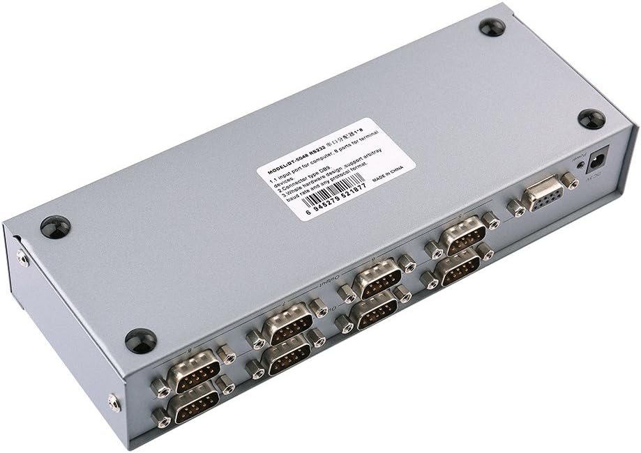 8 Port RS232 Serial Splitter Switch Box with Power Adapter Q62082