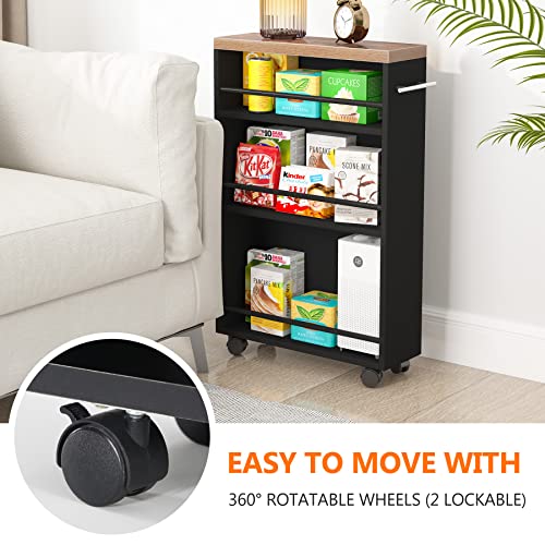 Slim 4-Tier Rolling Storage Cart with Handle Y342298