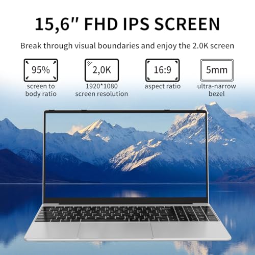 15.6" FHD Display Intel N95 Quad-Core 16GB RAM 512GB SSD RGB Keyboard Fingerprint Reader Windows 11 Pro Laptop F852281