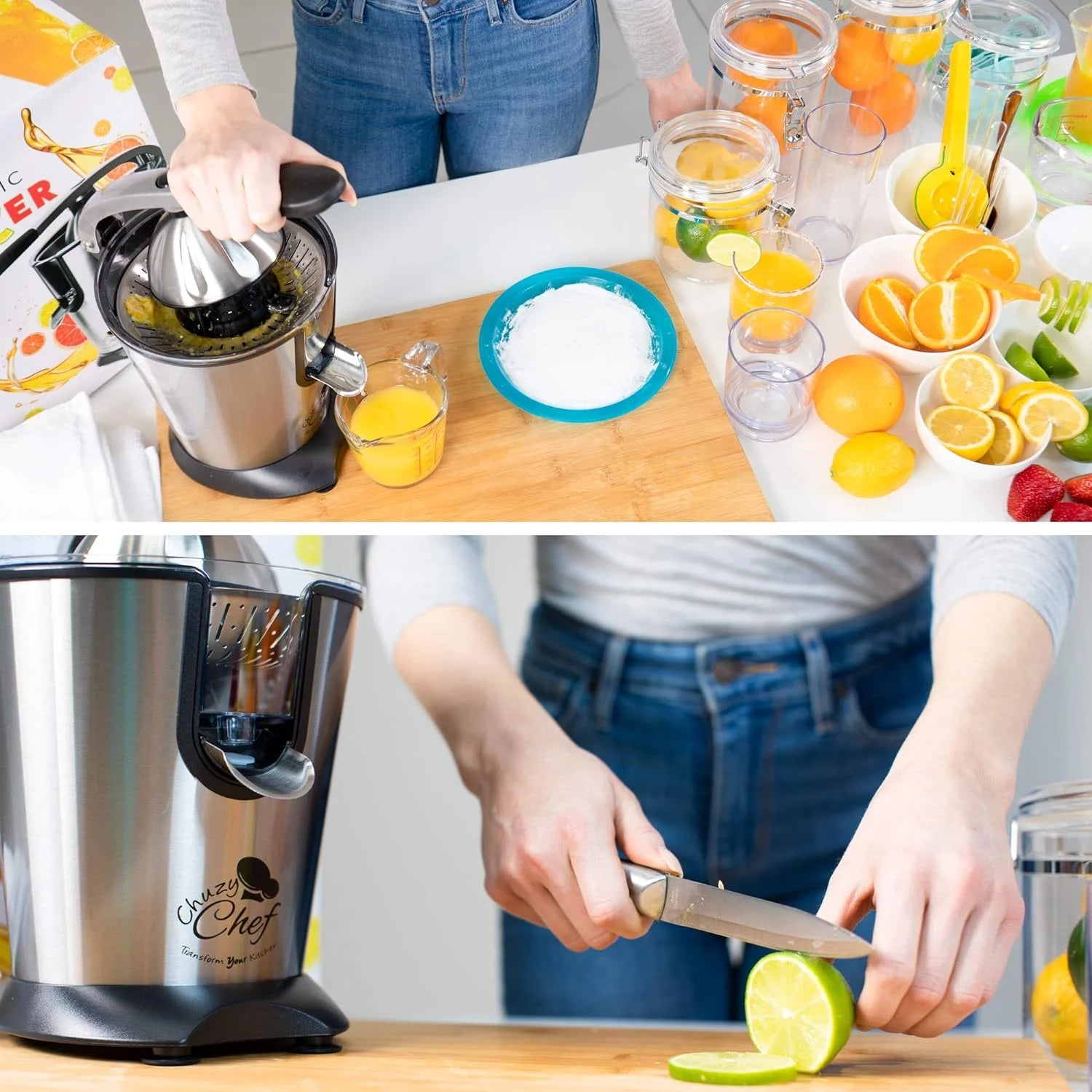 Stainless Steel Electric Citrus Juicer with Anti-Drip Citrus Press 300 Watt Motor K711