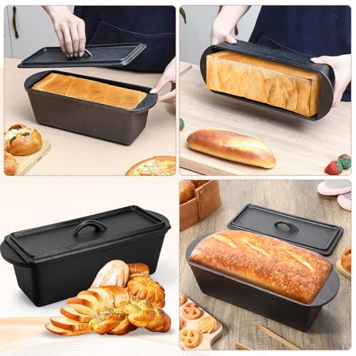 Cast Iron Bread Loaf Pan with Lid 13 x 5 x 4 Inches B496
