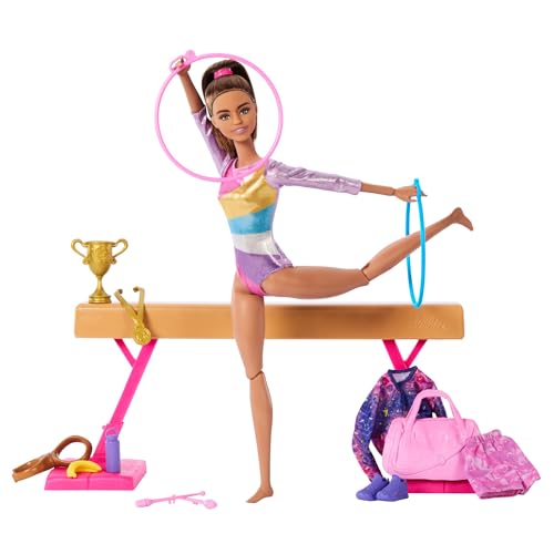 Blonde Gymnast Fashion Doll Playset with Balance Beam U589