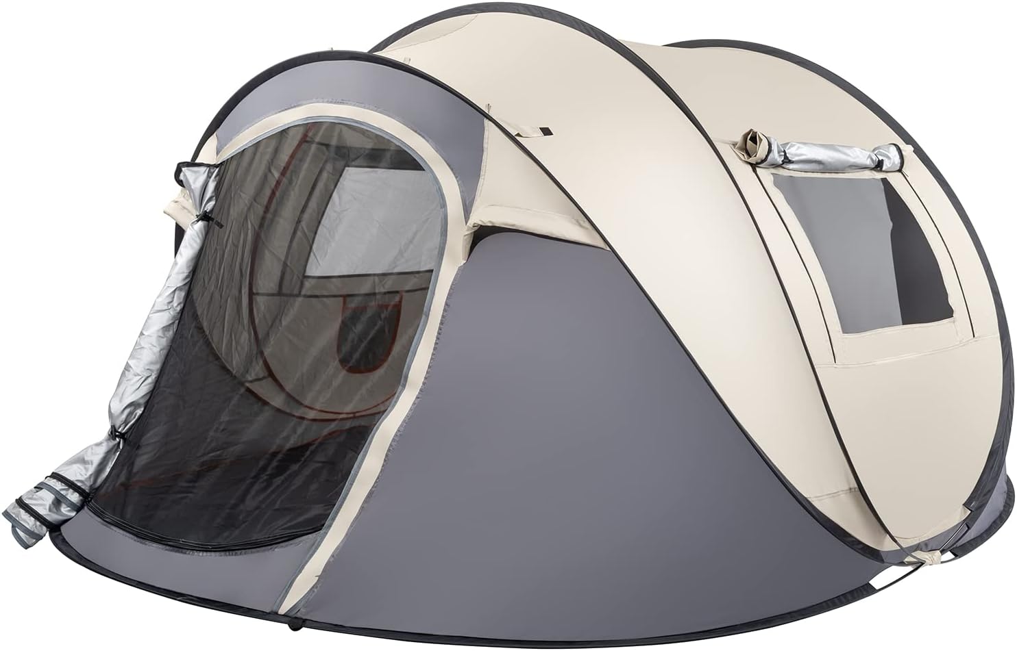 4 Person Pop Up Waterproof Camping Tent with 2 Doors E461