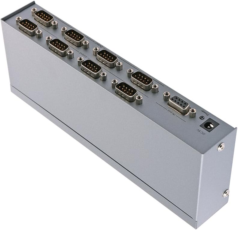 8 Port RS232 Serial Splitter Switch Box with Power Adapter Q62082
