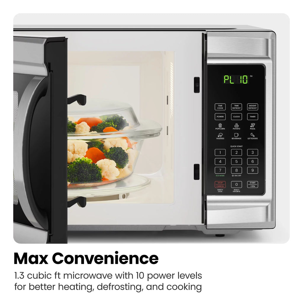 1.3 Cu Ft 1000 Watts Stainless Steel Countertop Microwave Oven U830