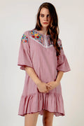 Red White Striped Cotton Dress Size Small K5883