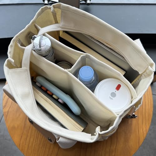 Canvas Tote Bag with Multiple Pockets O309610