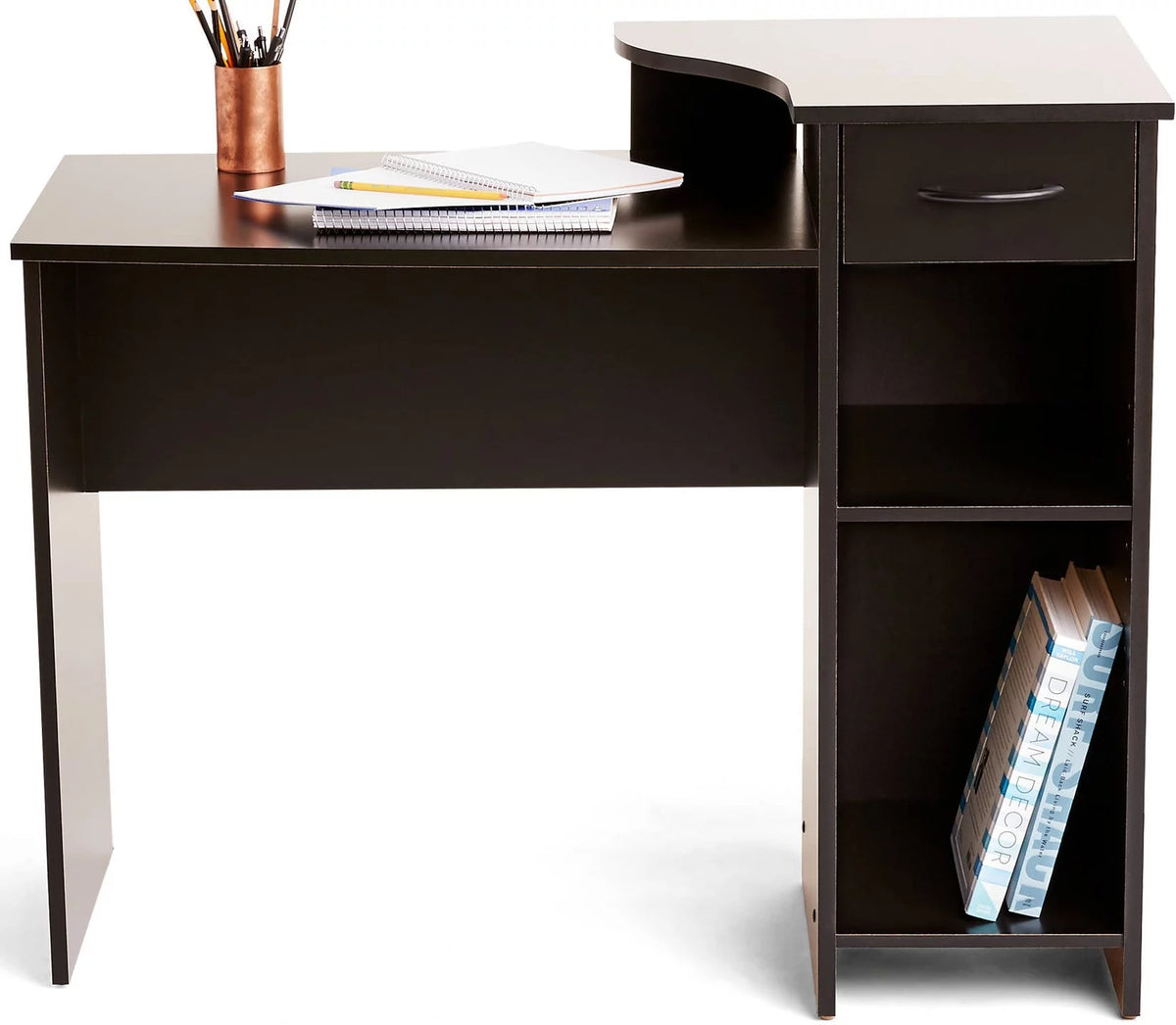 Heritage Walnut Finish 5 Shelf Bookcase with Doors U450484