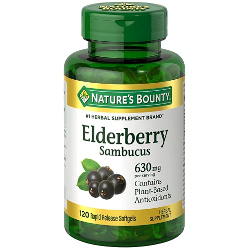 630 mg Elderberry Herbal Supplement Softgels, 120 Count F649443