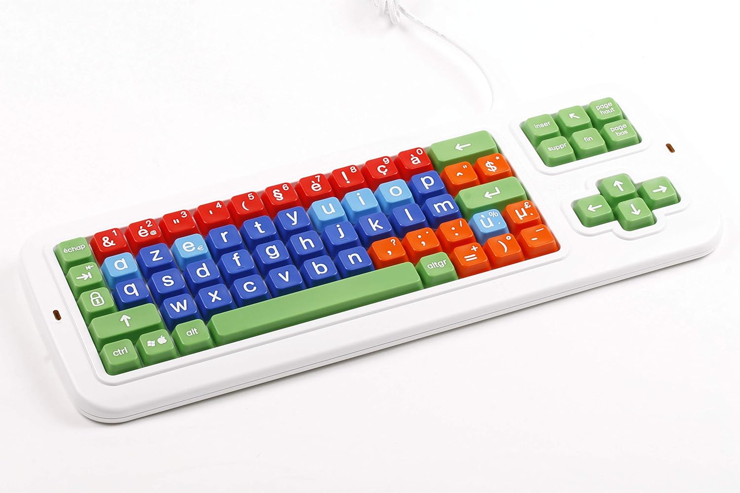Color Coded Computer Keyboard with Lowercase White Lettering L3301