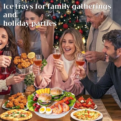 3 Set 11.8" Metal Chilled Serving Tray with Ice Serving Bowl S365