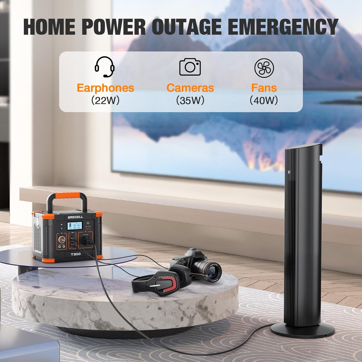 Portable Power Station 300W (Peak 600W) with 80W Foldable Solar Panel, 288Wh Solar Generator, 110V Pure Sine Wave AC Outlet Backup Lithium Battery L9750