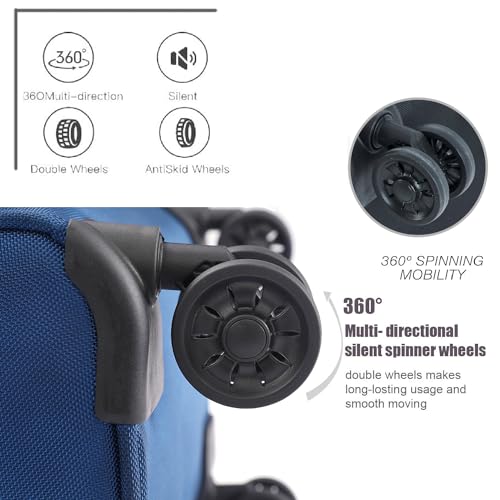 3pcs Softside Luggage Set with Spinner Wheels and TSA Lock J594031