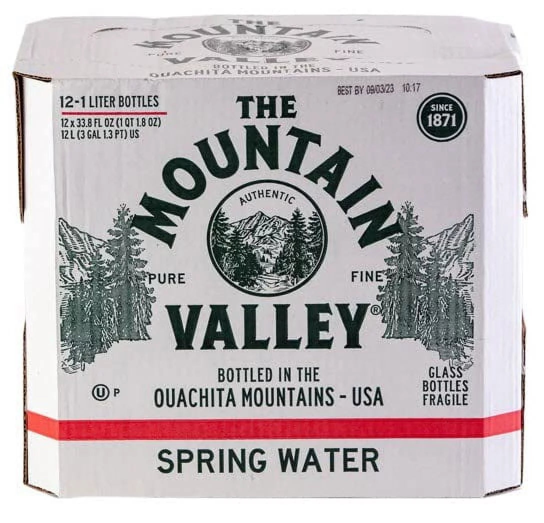1L Glass Bottle Spring Water Pack of 12 O3496
