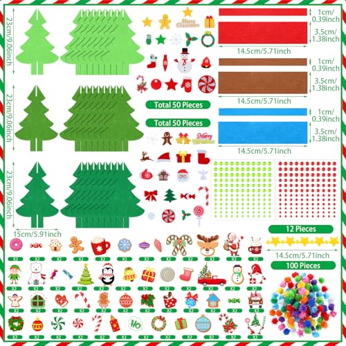 408 Pcs Christmas Tree Felt DIY Craft Kits E944