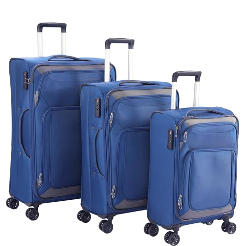 3pcs Softside Luggage Set with Spinner Wheels and TSA Lock J594031