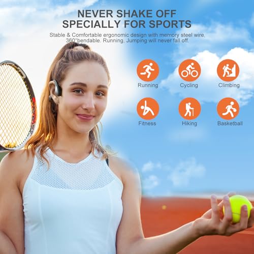 Bone Conduction Headphones with HD Mic, 12hrs Playtime, IPX6 Waterproof B18275