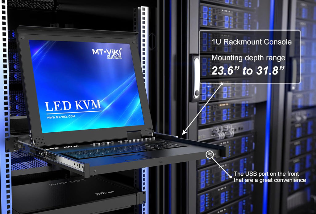 8 Port LCD KVM Console with Cables C1009