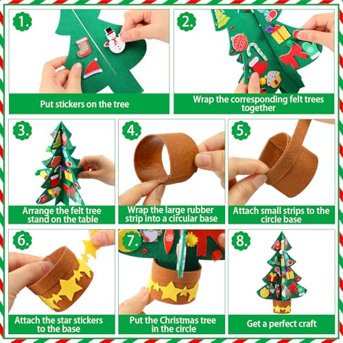 408 Pcs Christmas Tree Felt DIY Craft Kits E944