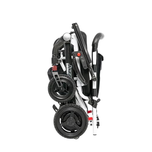 White Electric Wheelchair with 300 Lbs Weight Capacity, 12 Ah Battery, 17"x17" Black Foam Seat D9887