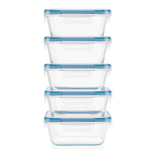 24-Pc Glass Food Storage Container Set with Plastic Lids, BPA-Free J9926